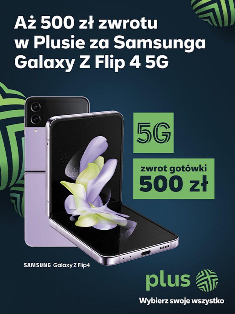 Samsung Galaxy Z Flip 4 na raty - cashback w Plusie class="wp-image-2331087" 