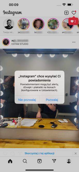 Powiadomienia z Instagrama w przeglądarce iPhone'a