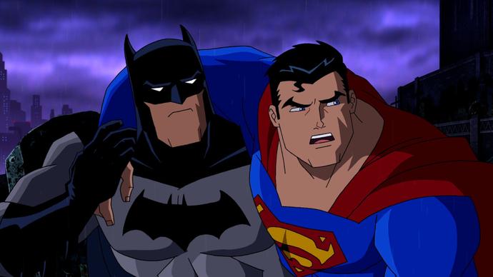 Smutny Superman i smutny Batman