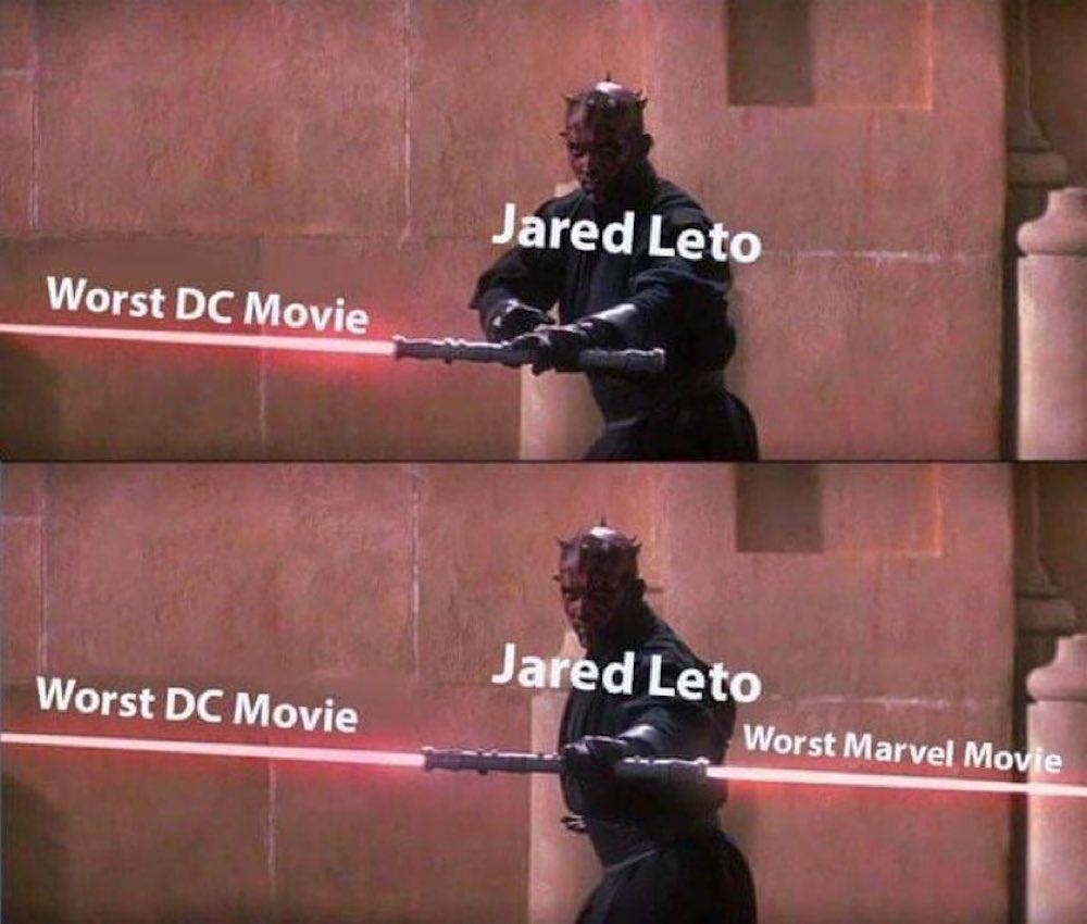 mem darth maul Jared Leto najgorszy film dc marvel 